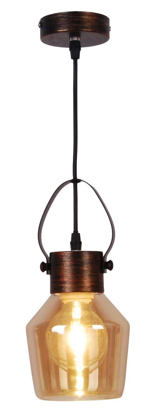 Hängeleuchte Alex H: 128 cm 1-Flammig, Industrial Design - Gelb, Trend, Glas/Metall (14/128cm) - Näve