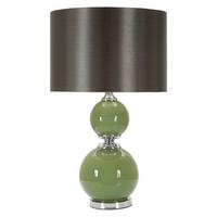 Tischleute Eva Two Grau, Grün B: 38 cm - Grau/Grün, Basics, Glas/Textil (38/65/38cm)