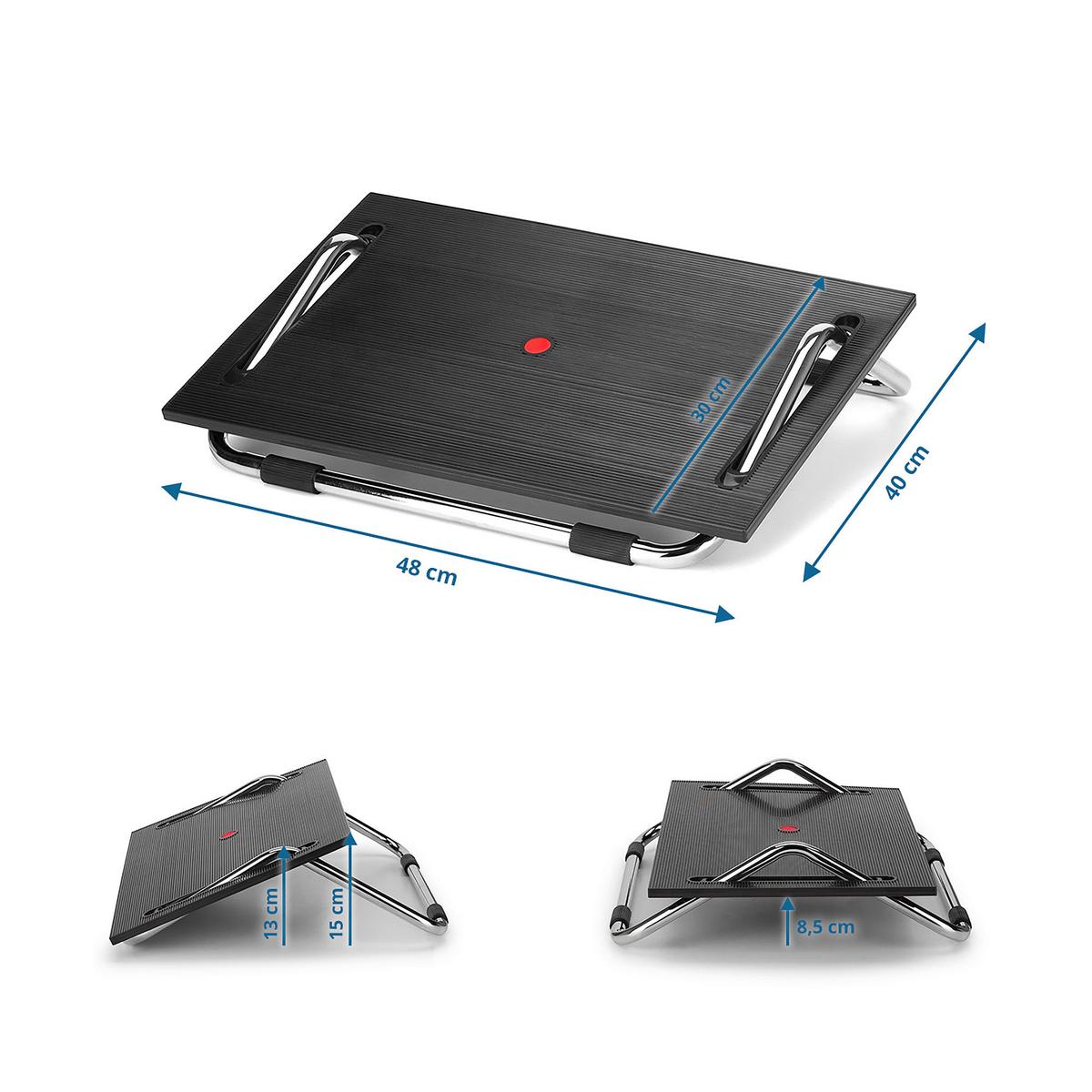 Fußstütze Podi Iii - Chromfarben/Schwarz, Basics, Kunststoff/Metall (48/15/40cm) - MID.YOU