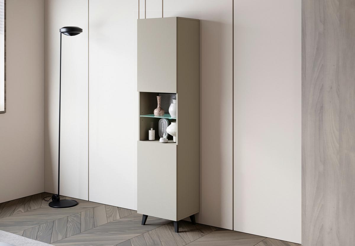VITRÍNA PHUKET VITRINE 40 - čierna/kašmírová, Design, kompozitné drevo/plast (40/170/31,5cm) - P & B