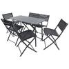 Gartenmöbel Set 7-tlg. Sumila Aus Metall/kunststoff/textil - Schwarz, MODERN, Kunststoff/Textil - Ambia Garden