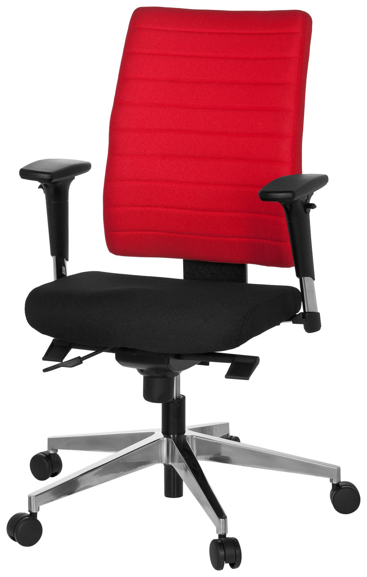 Drehstuhl Pro-Tec 350 Rot/Schwarz - Chromfarben/Rot, MODERN, Kunststoff/Textil (57/123/45cm) - MID.YOU