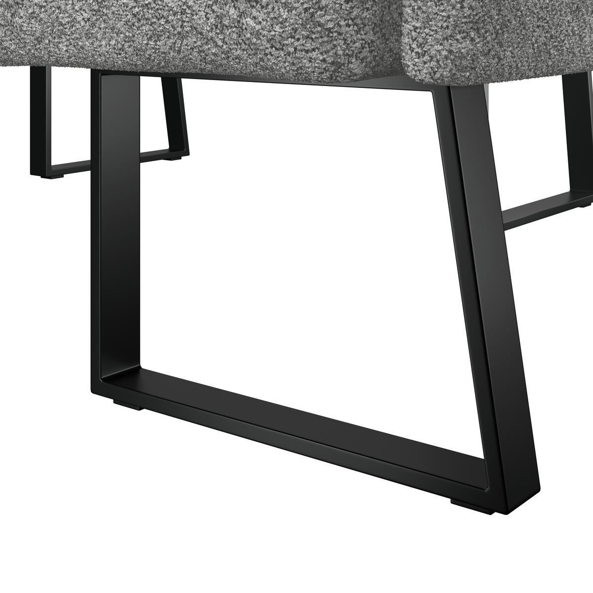 Eckbank Grau Eisen/polyester Leinenoptik Terri 190x150 Cm - Schwarz/Grau, MODERN, Textil/Metall (190/150cm) - MID.YOU