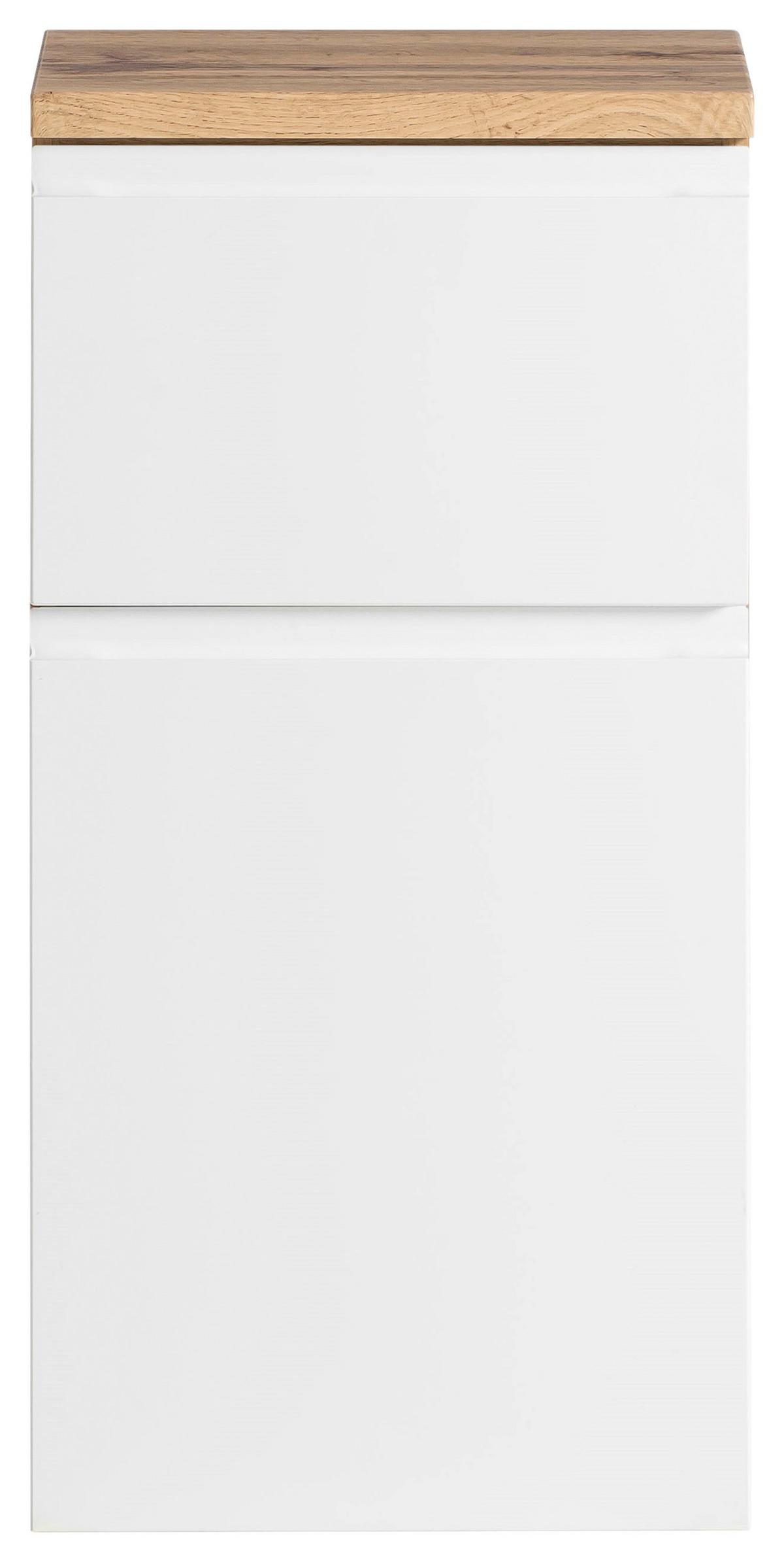 Badezimmer Unterschrank Varese Bxh 40x79 Cm Weiß/holz Dekor - Eiche Wotan/Weiß, MODERN, Holzwerkstoff (40/79/35cm) - Held