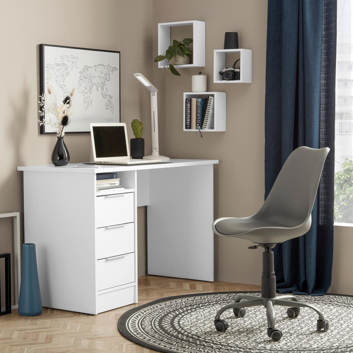 Psací stůl STUDENT - barvy chromu, Konvenční, kov/kompozitní dřevo (120/76/55cm) - Mömax