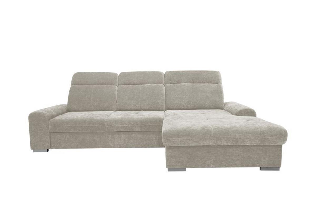 Rohová sedačka MALAGA, pravá, béžová žinylka - barvy chromu/béžová, Konvenční, kov/dřevo (286/203cm) - Ondega