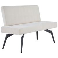 Sitzbank Tinos Mit Lehne Beige, B: 140 Cm - Beige/Schwarz, KONVENTIONELL, Textil/Metall (140/88/62cm) - MID.YOU