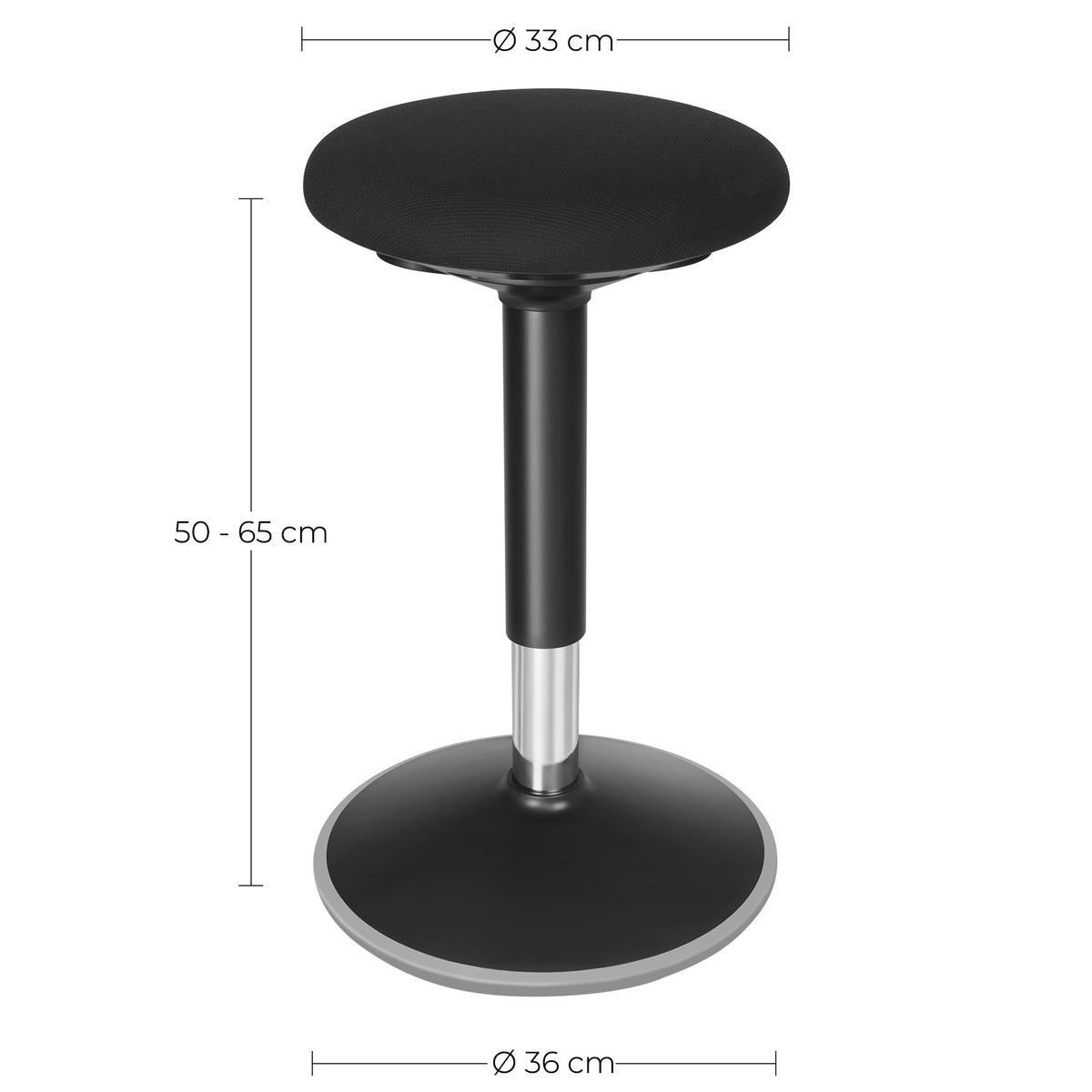 HOCKER Schwarz B: 36cm - Schwarz, Basics, Kunststoff/Textil (36/50/36cm)