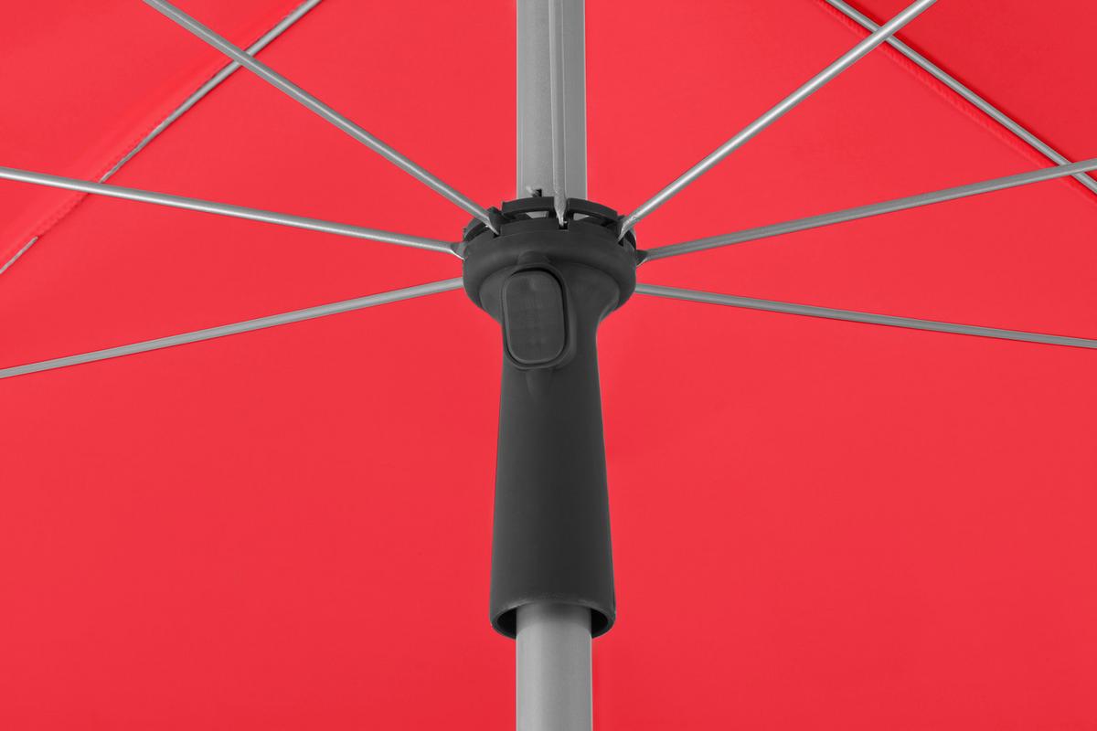 Sonnenschirm Locarno BxHxT: 150x220x150 cm Rot - Rot/Silberfarben, Basics, Textil/Metall (150/220/150cm) - Schneider