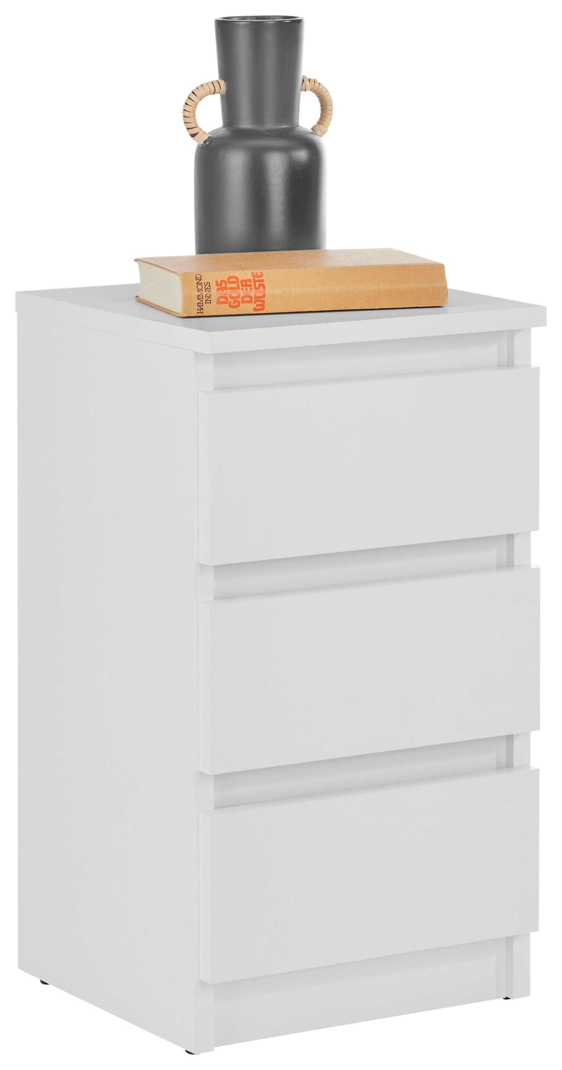 Nočný stolík ELLA - biela, Konventionell, kompozitné drevo (30/55/31cm)