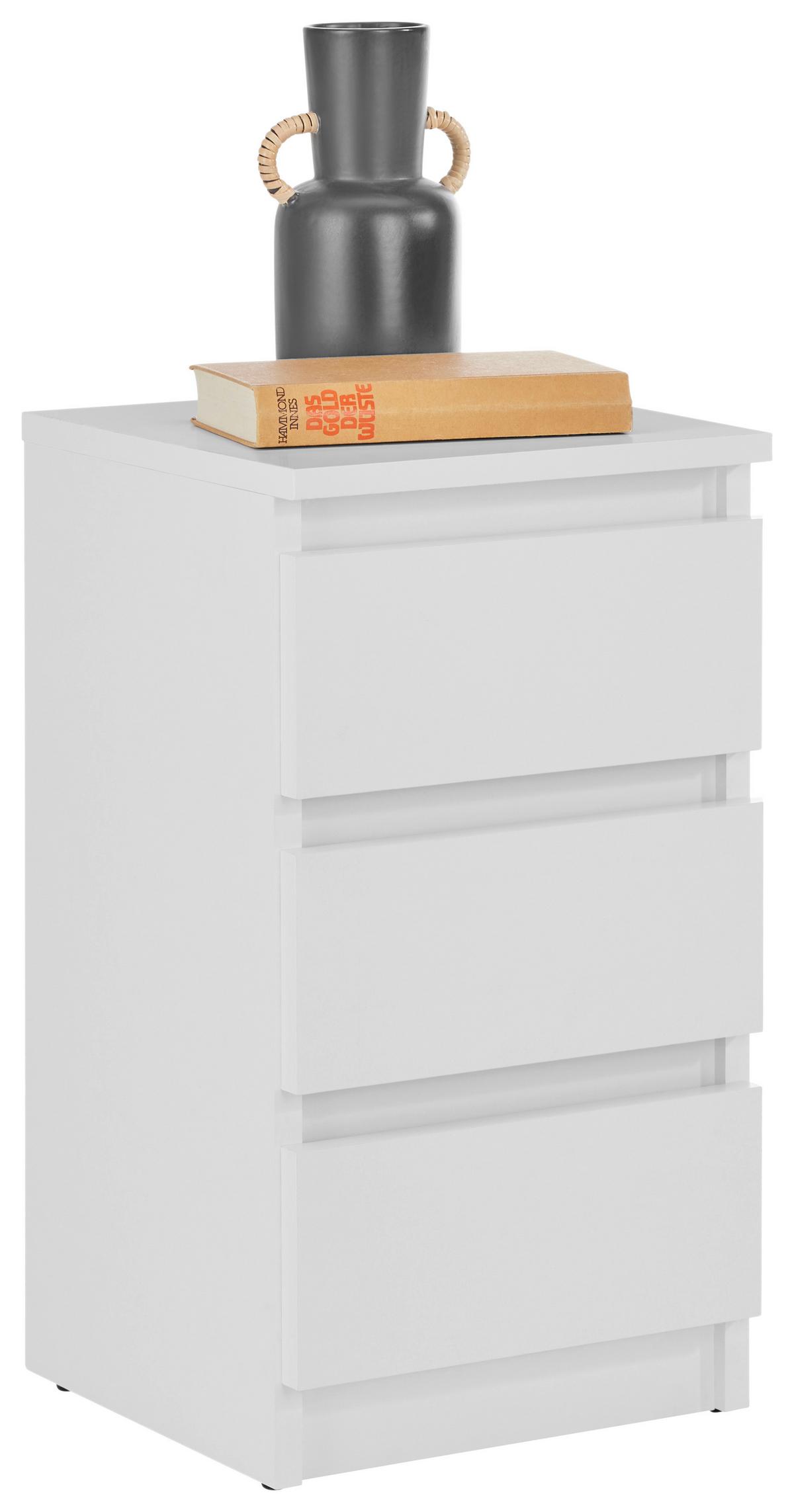 Noční stolek ELLA - bílá, Konvenční, kompozitní dřevo (30/55/31cm)