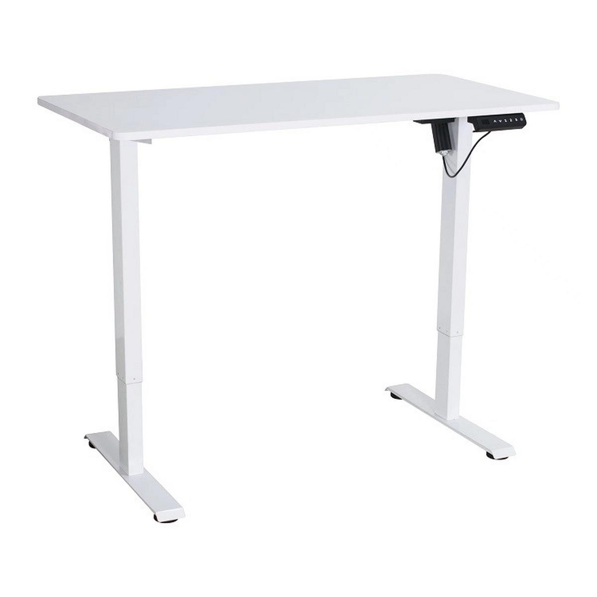 Písací stôl EMIL II - biela, Modern, kov/kompozitné drevo (120/72-118/60cm) - Mömax