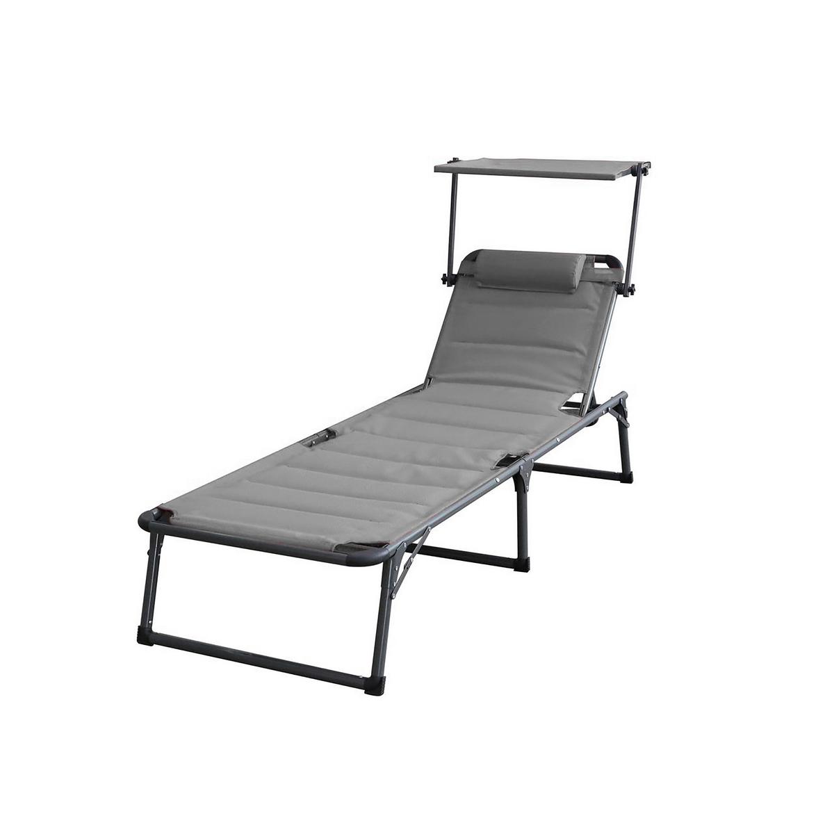 Sonnenliege Ph-Alu-Sl-Anthracite - Anthrazit, Basics, Kunststoff/Textil (193/32/67cm)