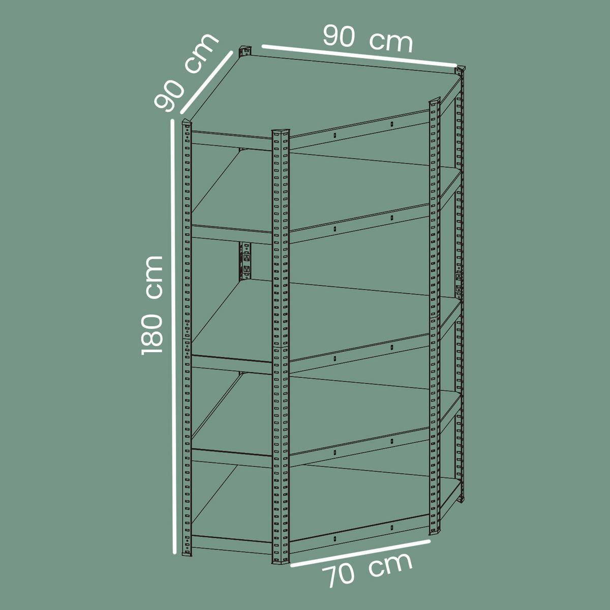 Schwerlastregal Shelving Silberfarben B: 90 cm - Silberfarben, Basics, Holzwerkstoff/Metall (90/180/90cm)