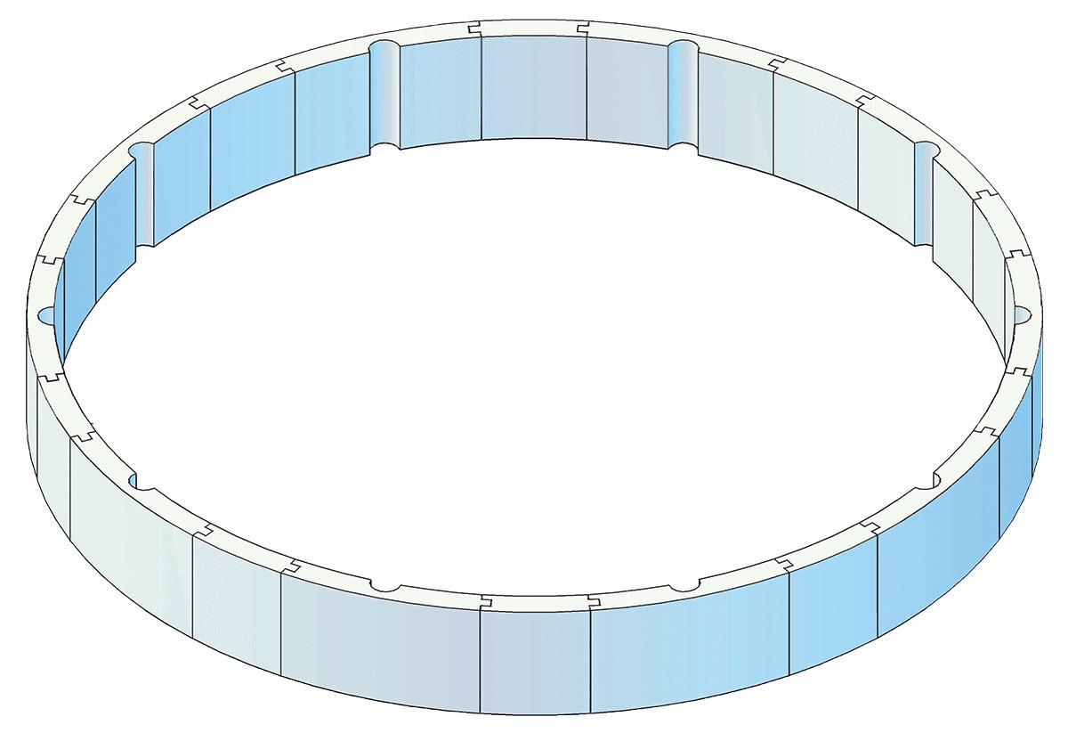 Wand-Isolationsset Protector T60 Rund Ø 360 cm - Weiß, Basics, Kunststoff (360/60cm)