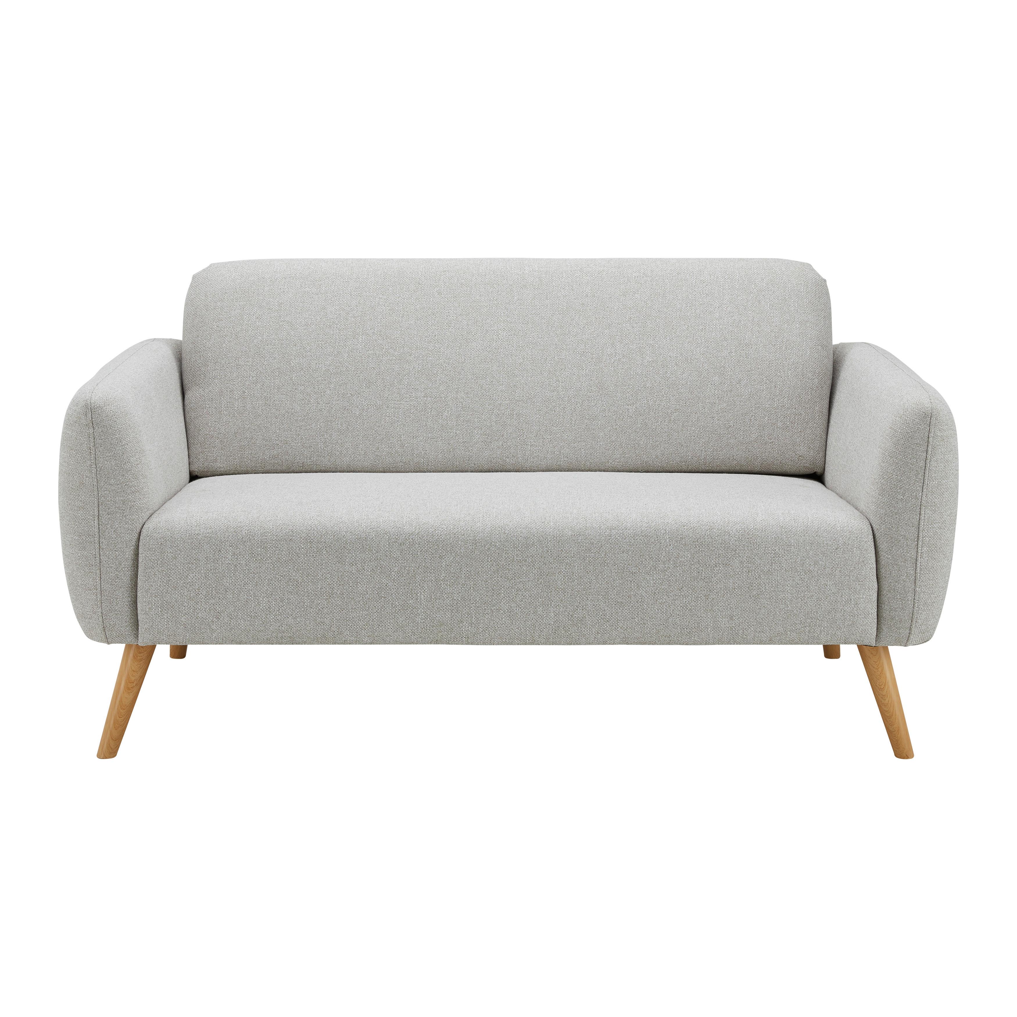 Pohovka Pia Světle Šedá - světle šedá/přírodní barvy, Moderní, dřevo/textil (146/76/75cm) - Bessagi Home