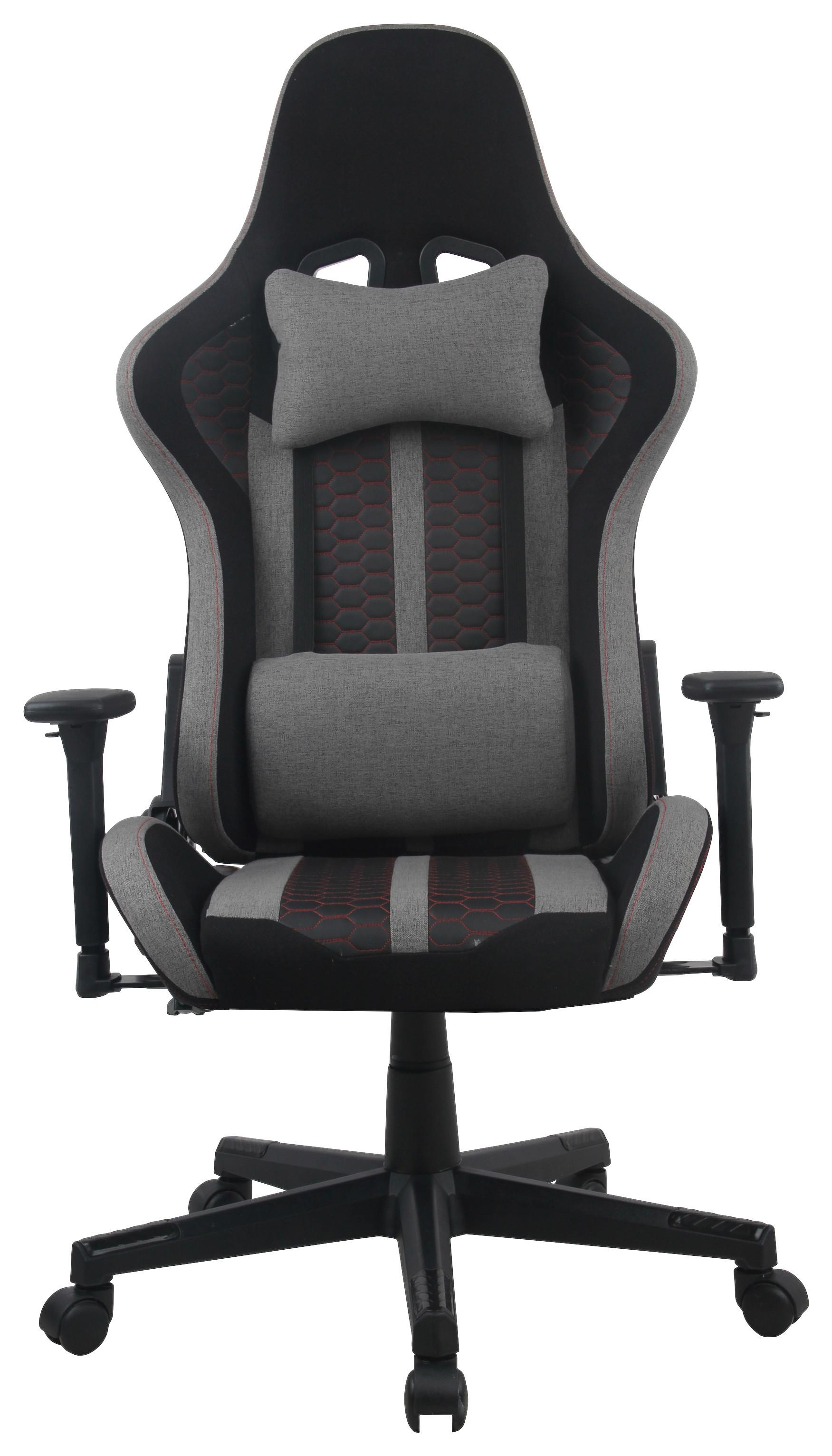 Gaming Stuhl Carlos Rückenkissen Schwarz - Rot/Schwarz, MODERN, Kunststoff/Textil (63/114/62cm)