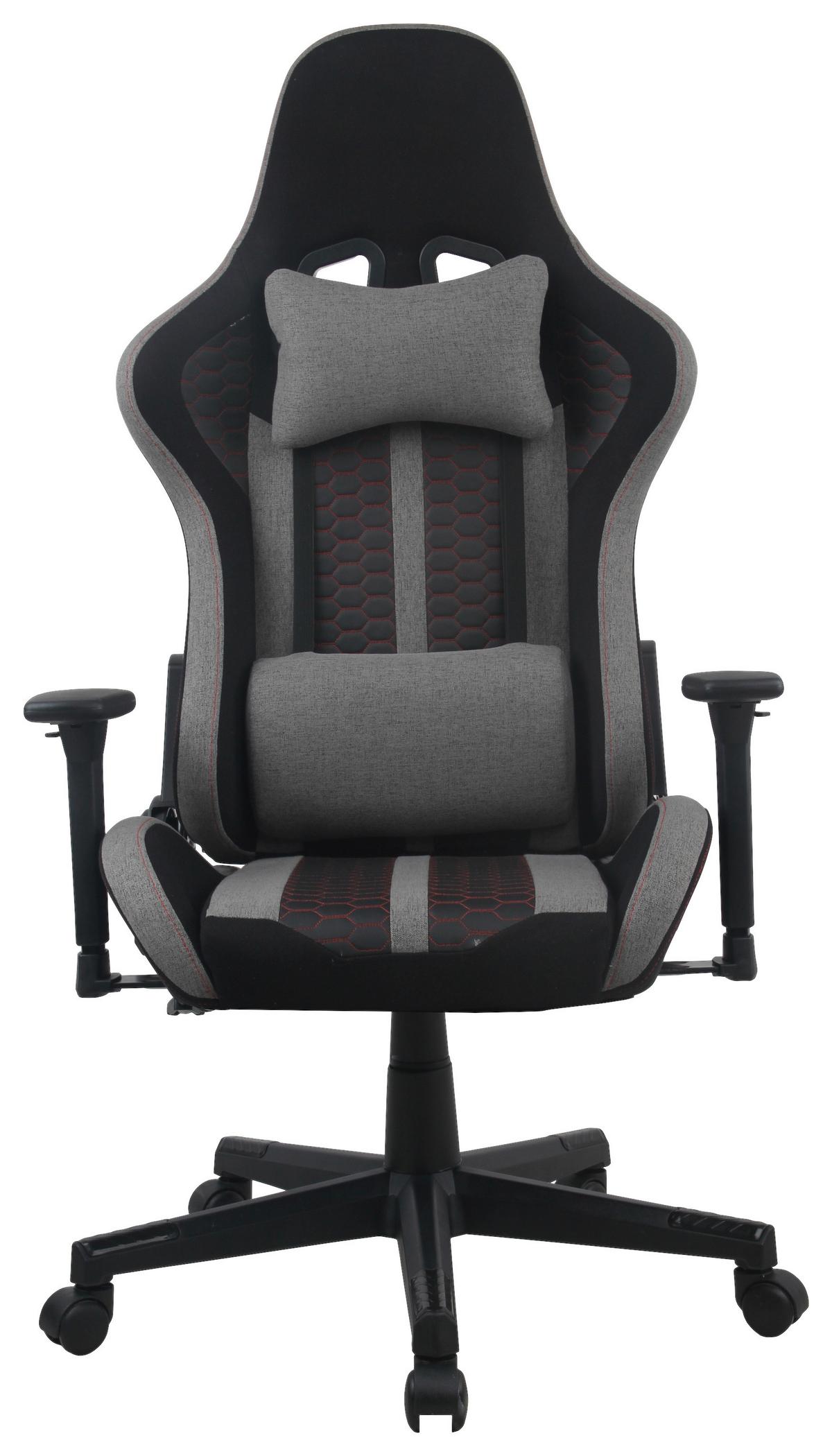 Gaming Stuhl Carlos Rückenkissen Schwarz - Rot/Schwarz, MODERN, Kunststoff/Textil (63/114/62cm)