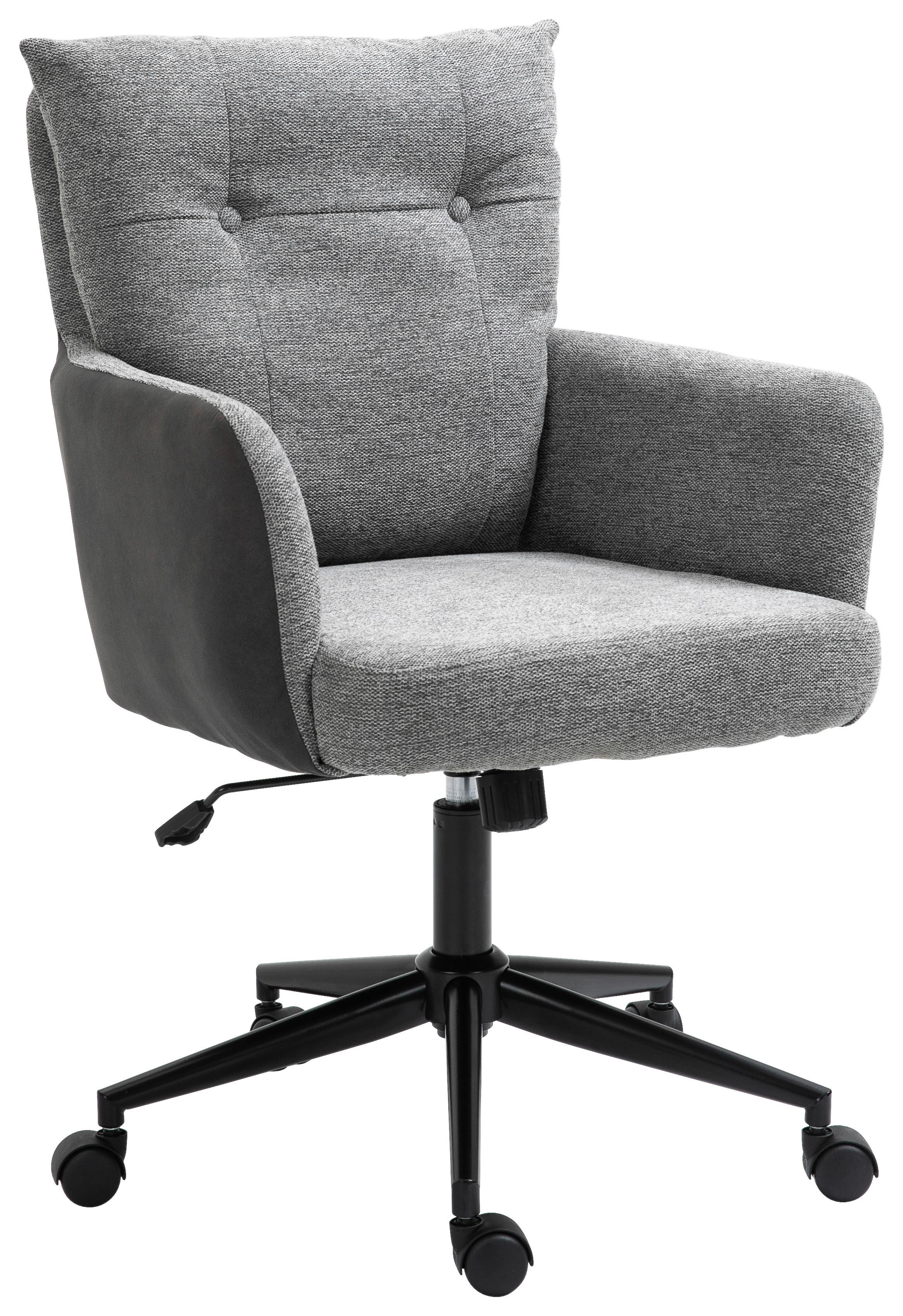 Bürostuhl Mark Mit Armstützen Grau - Schwarz/Grau, MODERN, Kunststoff/Textil (60/98/67cm) - Livetastic