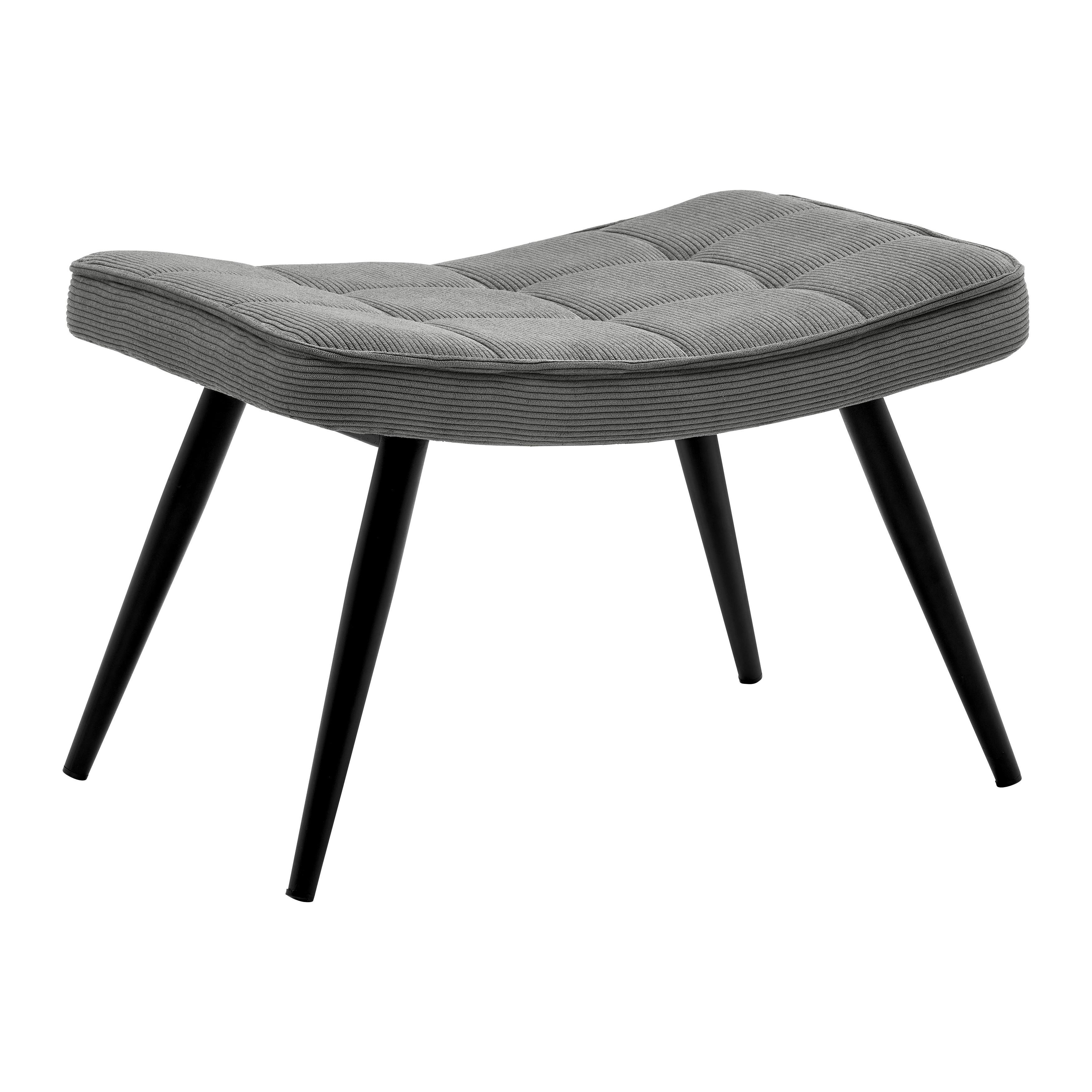 Taburetka GUNVOR, sivý menčester - čierna/sivá, Modern, kov/drevo (59,5/39/40cm) - Mömax