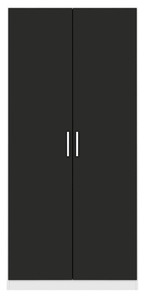 Drehtürenschrank 91 cm Berlin Weiß/Grau - Weiß/Grau, MODERN, Holzwerkstoff (91/210/54cm) - Rauch Möbel