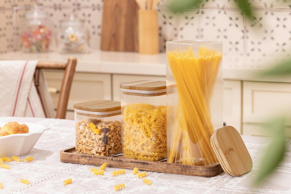 Üveg Ételtároló Zara Kb. 1 Liter - natúr színű/fehér, Konventionell, műanyag/üveg (10/10/15,5cm) - James Wood