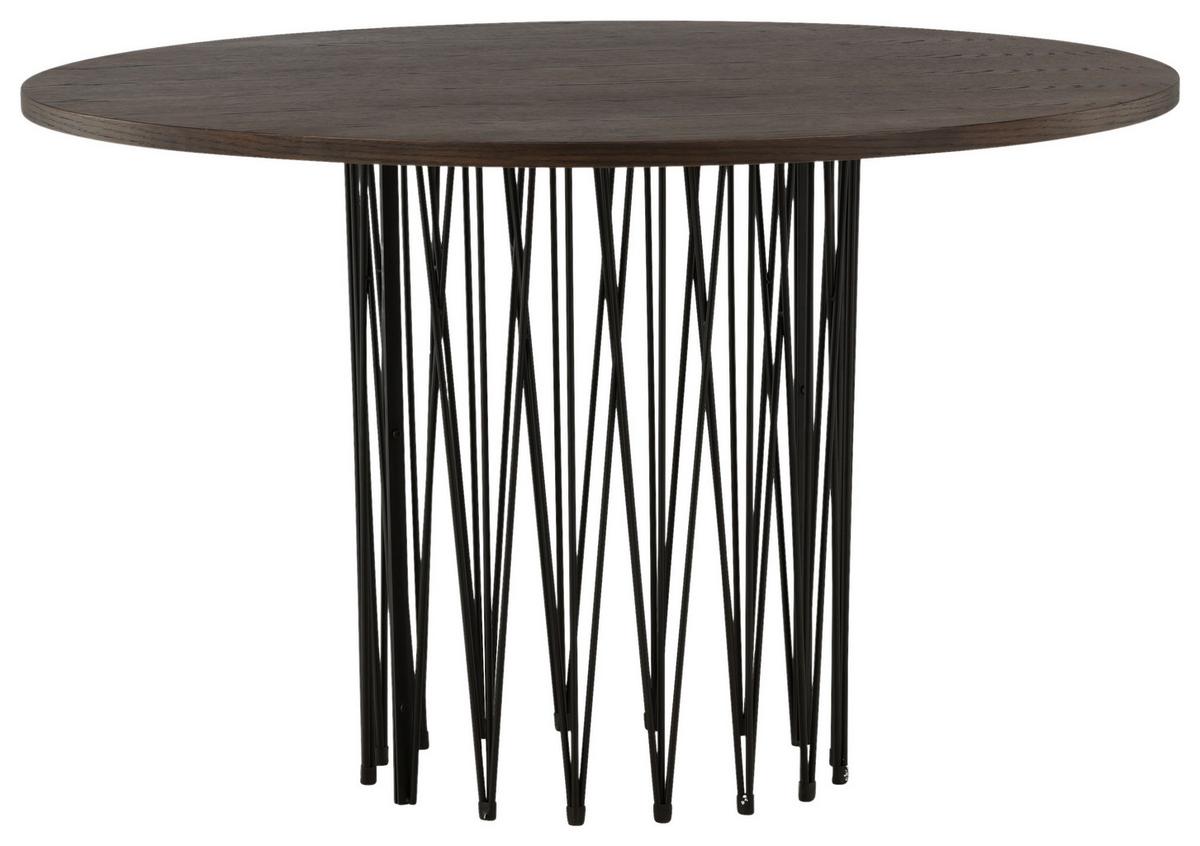 Esstisch Stone - Dunkelbraun/Schwarz, Design, Holzwerkstoff/Metall (120/120/74cm) - Livetastic