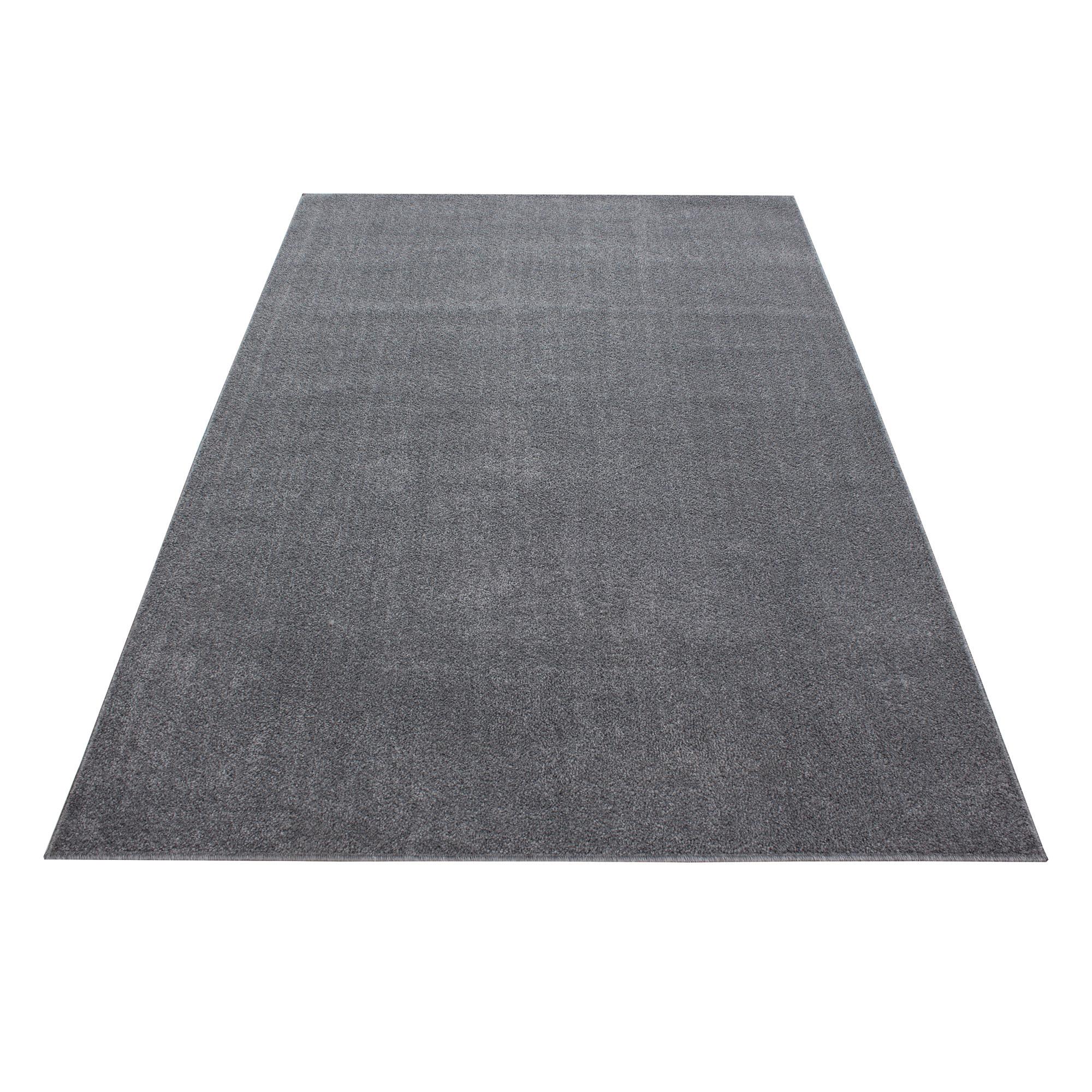 Hochflor Teppich Hellgrau Ata 240x340 cm