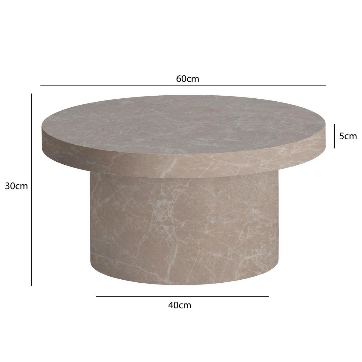 Couchtisch Sandfarben L: 60 cm - Sandfarben, Design, Holzwerkstoff (60/30cm) - Livetastic