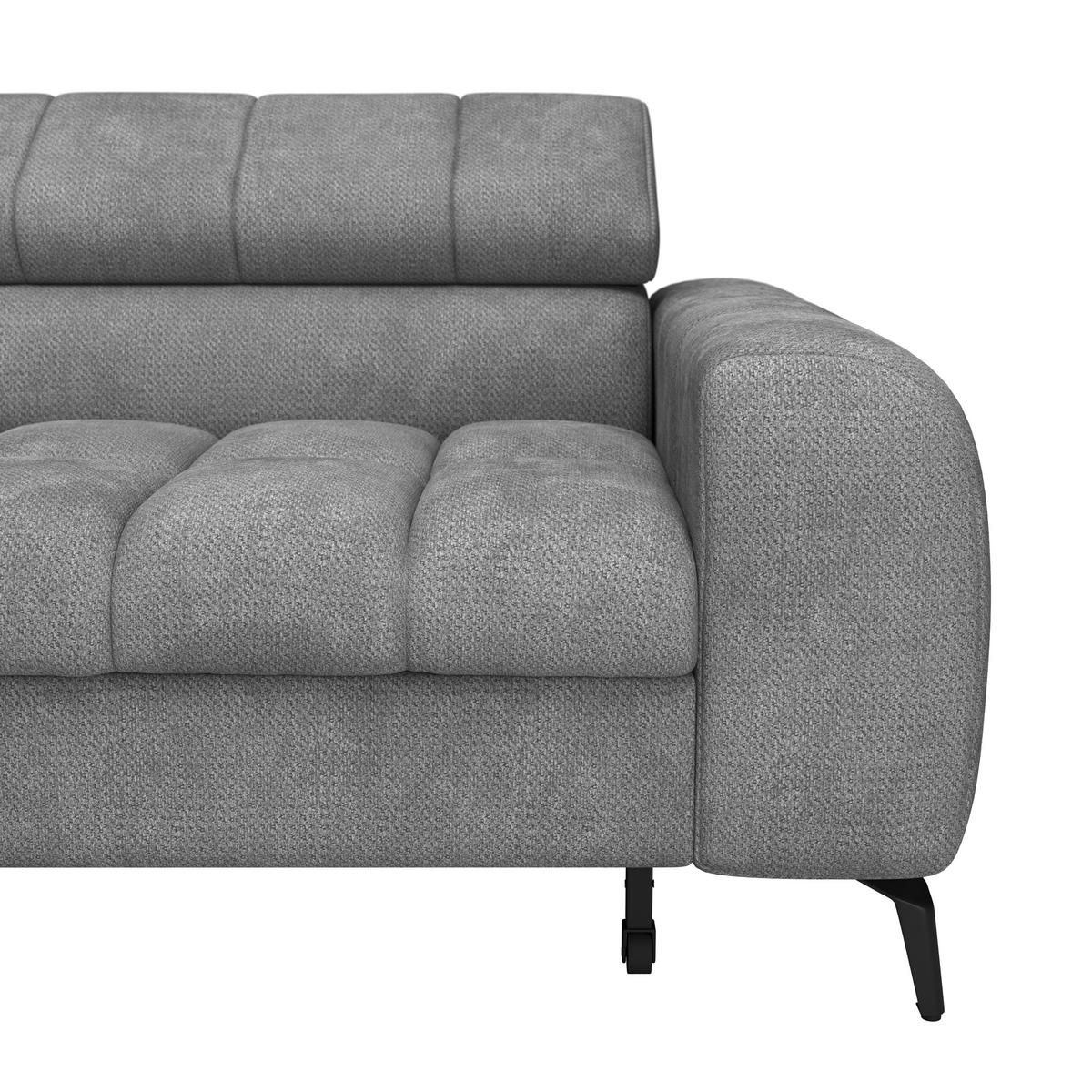 Ecksofa Volf Links New Gau, S: 203x261 cm - Hellgrau/Schwarz, Trend, Kunststoff/Textil (203/261cm)