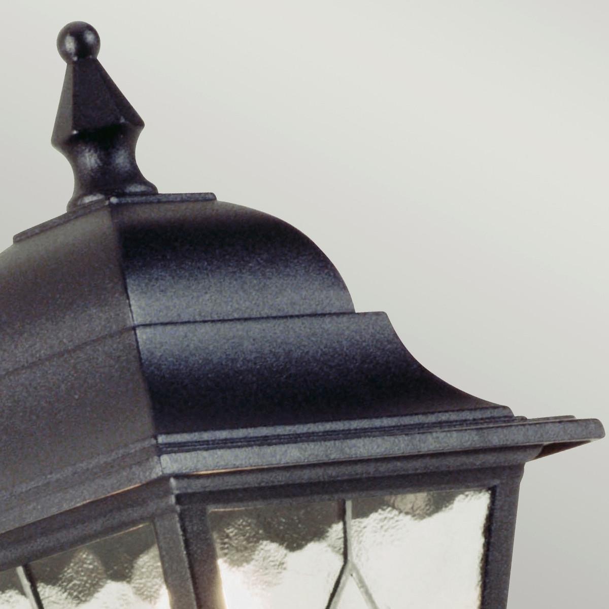 Außenwandleuchte 100 Watt Metall Glas, Wandmontage - Schwarz, Basics, Glas/Metall (18.4/45cm) - Elstead Lighting