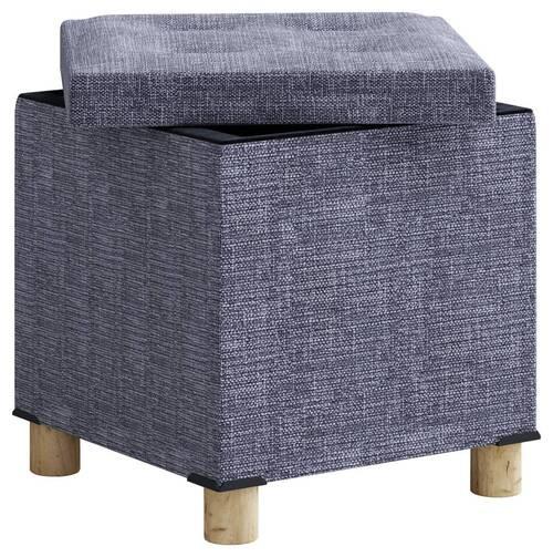 Sedací box SIZOS M světle šedá - světle šedá/hnědá, Moderní, kompozitní dřevo/textil (38/40/38cm) - MID.YOU