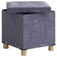 Sedací box SIZOS M světle šedá - světle šedá/hnědá, Moderní, kompozitní dřevo/textil (38/40/38cm) - MID.YOU