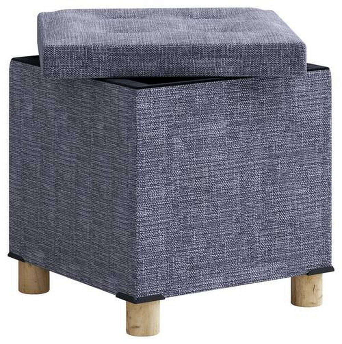 Sedací box SIZOS M světle šedá - světle šedá/hnědá, Moderní, kompozitní dřevo/textil (38/40/38cm) - MID.YOU