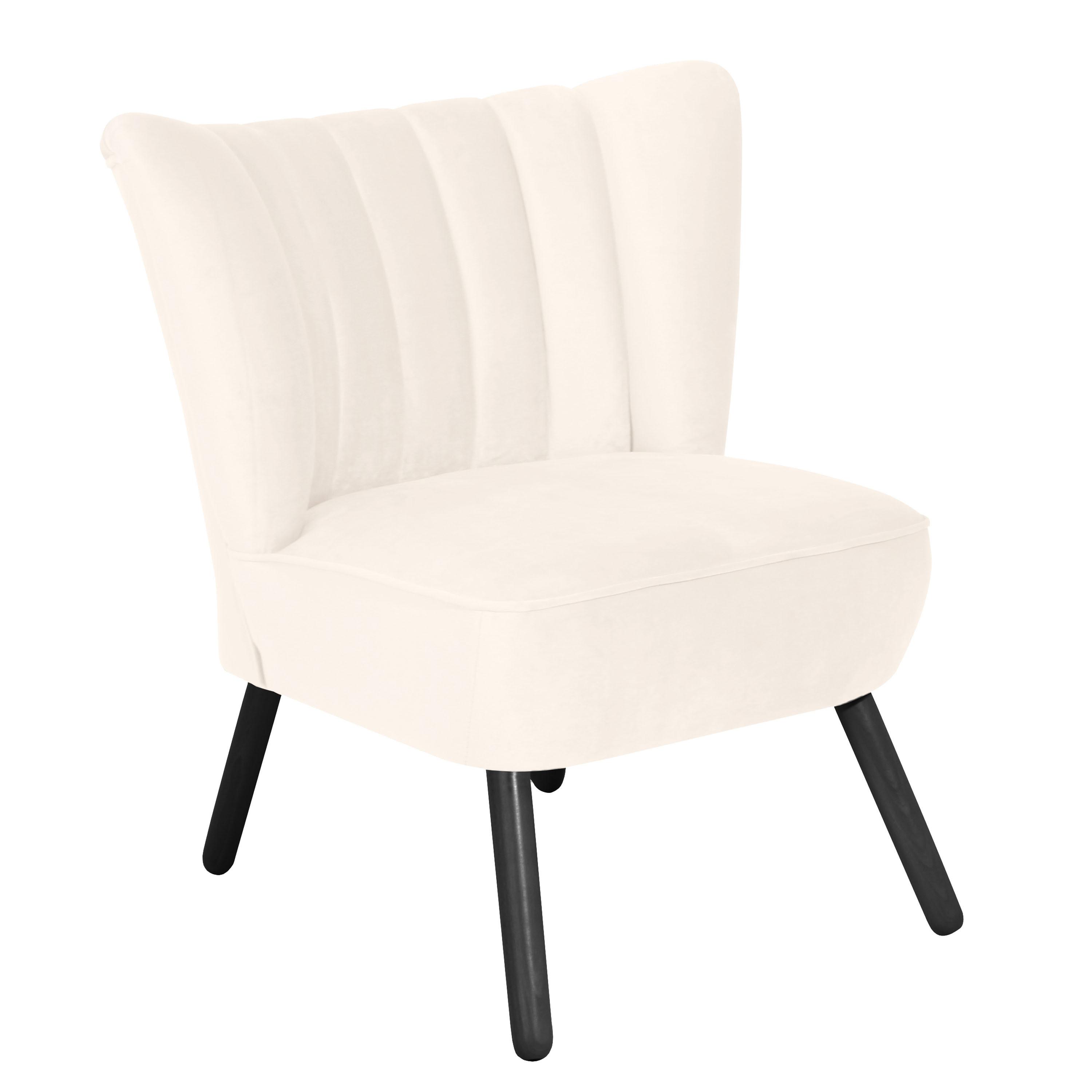 Polsterstuhl Alessandro Creme, Holz-Beine - Creme/Schwarz, Design, Textil (70/80/66cm) - Max Winzer