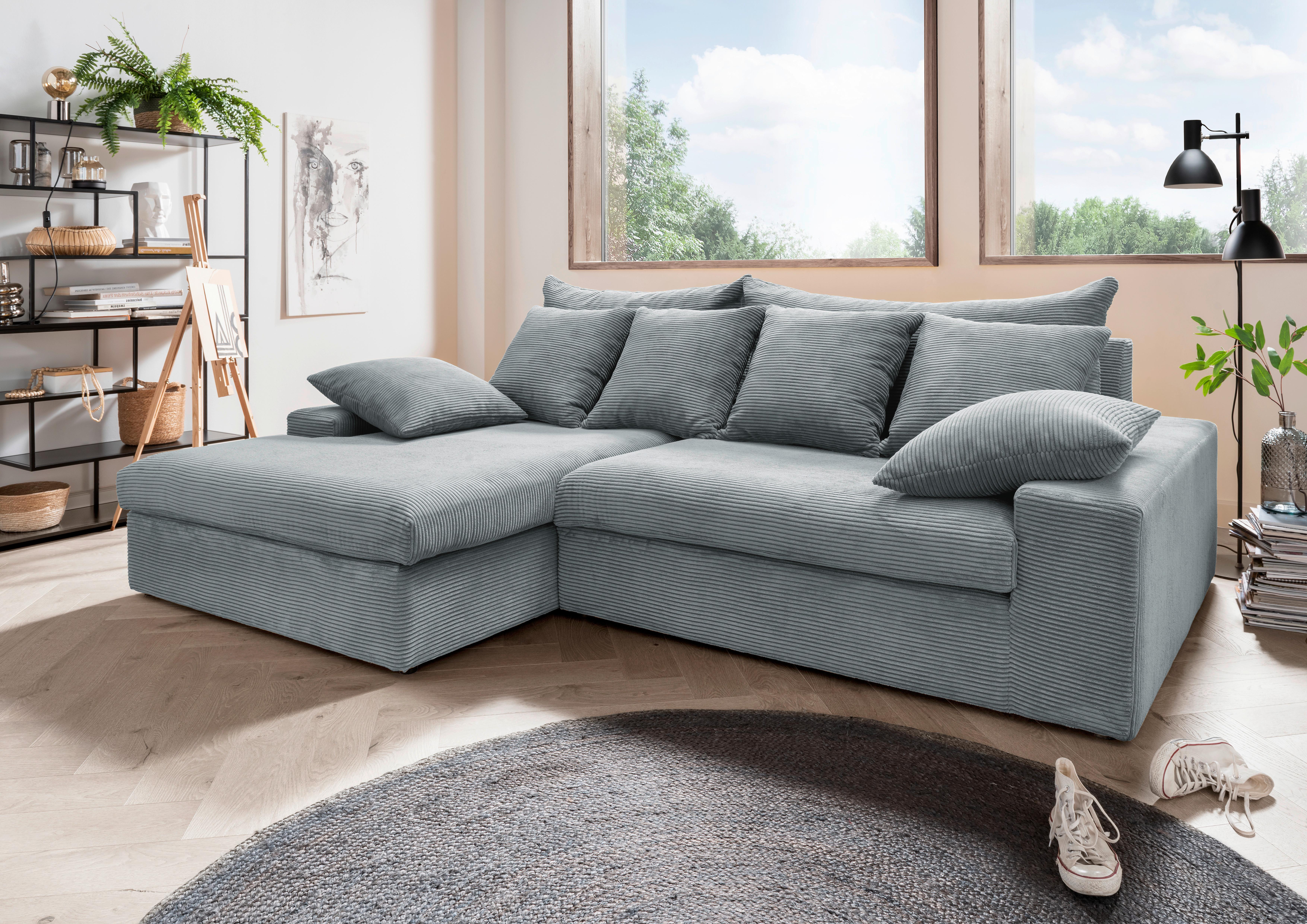 Ecksofa Avellino Hellblau S: 200/278 cm - Schwarz/Hellblau, MODERN, Textil (200/278cm) - Livetastic