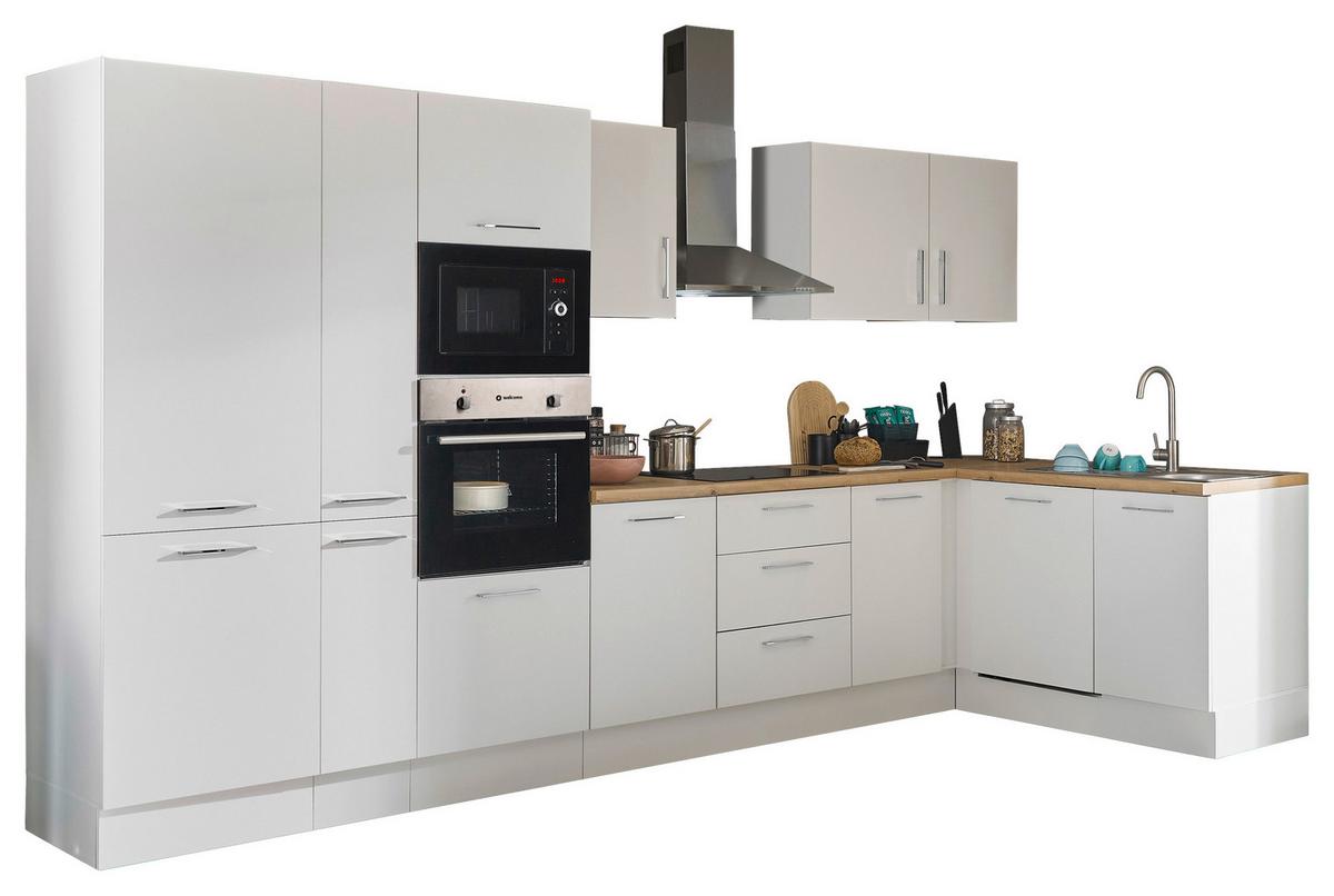 Eckküche Turin Weiss/Eiche Dekor 370x175 cm - Weiß/Eiche Artisan, Basics, Holzwerkstoff (370/175cm) - MID.YOU