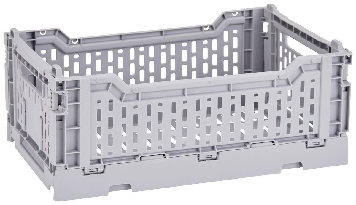 Faltbox Chaline Kunststoff 27x17x10,5 Cm - Blau/Weiß, Basics, Kunststoff (27/10,5/17cm) - Homezone