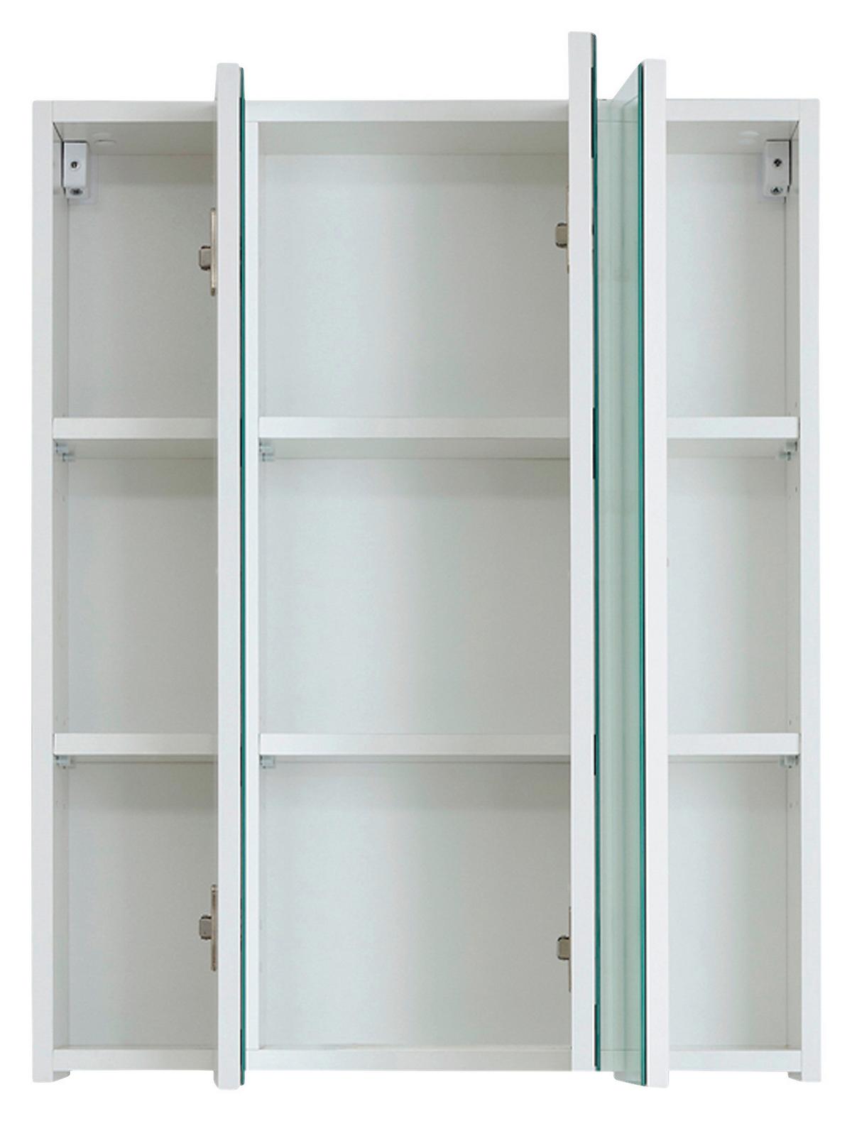 Spiegelschrank Monte Weiß B: 60 Cm - Weiß, MODERN, Glas/Holzwerkstoff (60/74/18cm) - MID.YOU
