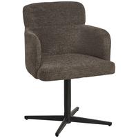 Armlehnstuhl Matteo Webstoff Anthrazit, B: 58,5 cm - Anthrazit/Schwarz, KONVENTIONELL, Holz/Textil (58,5/85/63cm) - Livetastic