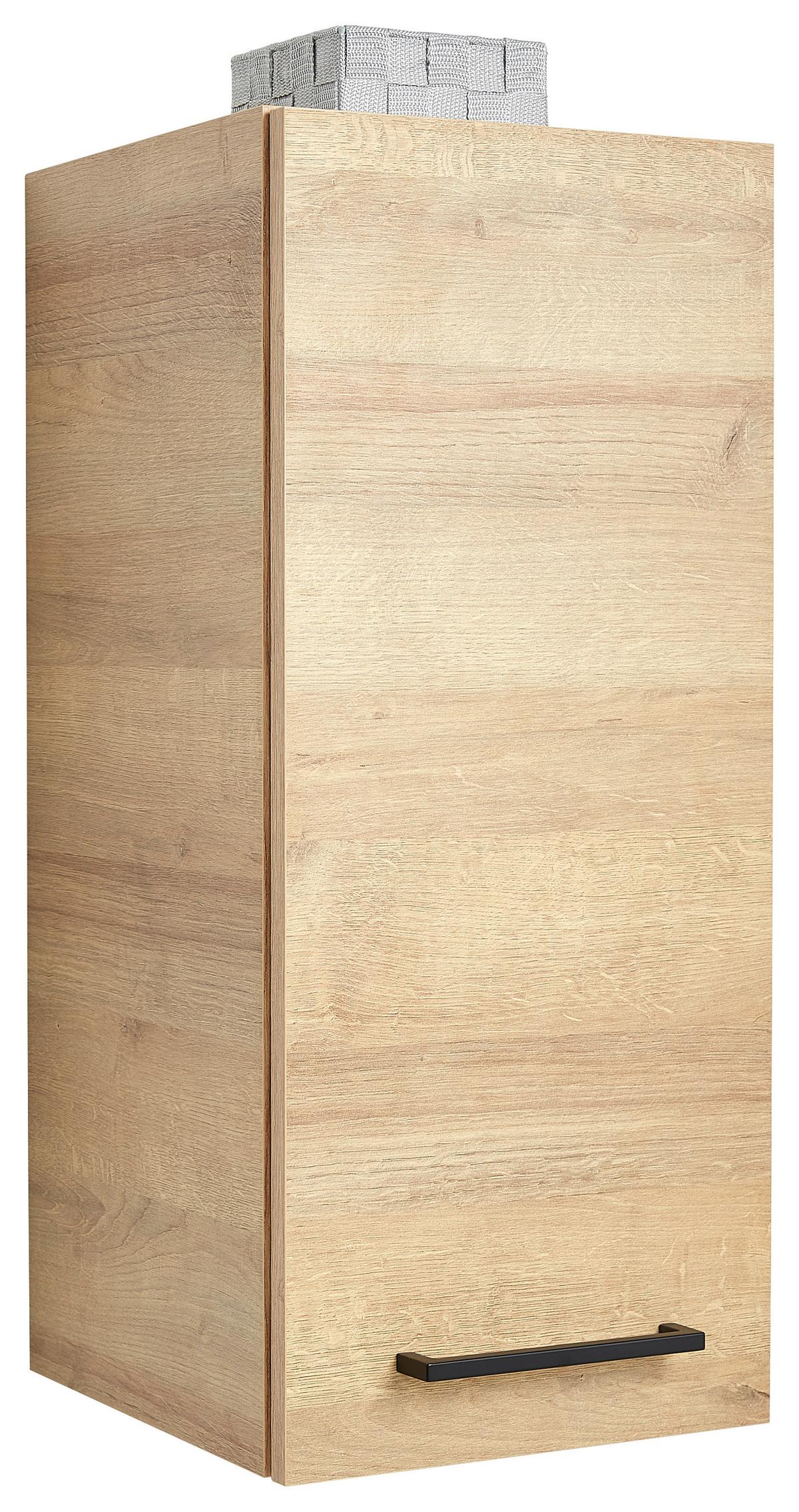 ZÁVĚSNÁ SKŘÍŇKA BAVELLI -EXKLUSIV- - černá/barvy dubu, Moderní, kov/kompozitní dřevo (30/70/32,5cm) - Pelipal