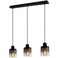 Závesné svietidlo ESTELLE, bez 3xE27 max. 25W - čierna, kov/plast (64/12/120cm) - Mömax