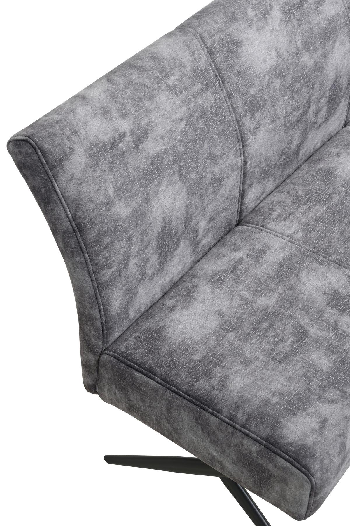 Sitzbank Porto I B - Anthrazit/Schwarz, MODERN, Textil/Metall (140/88/67cm) - MID.YOU