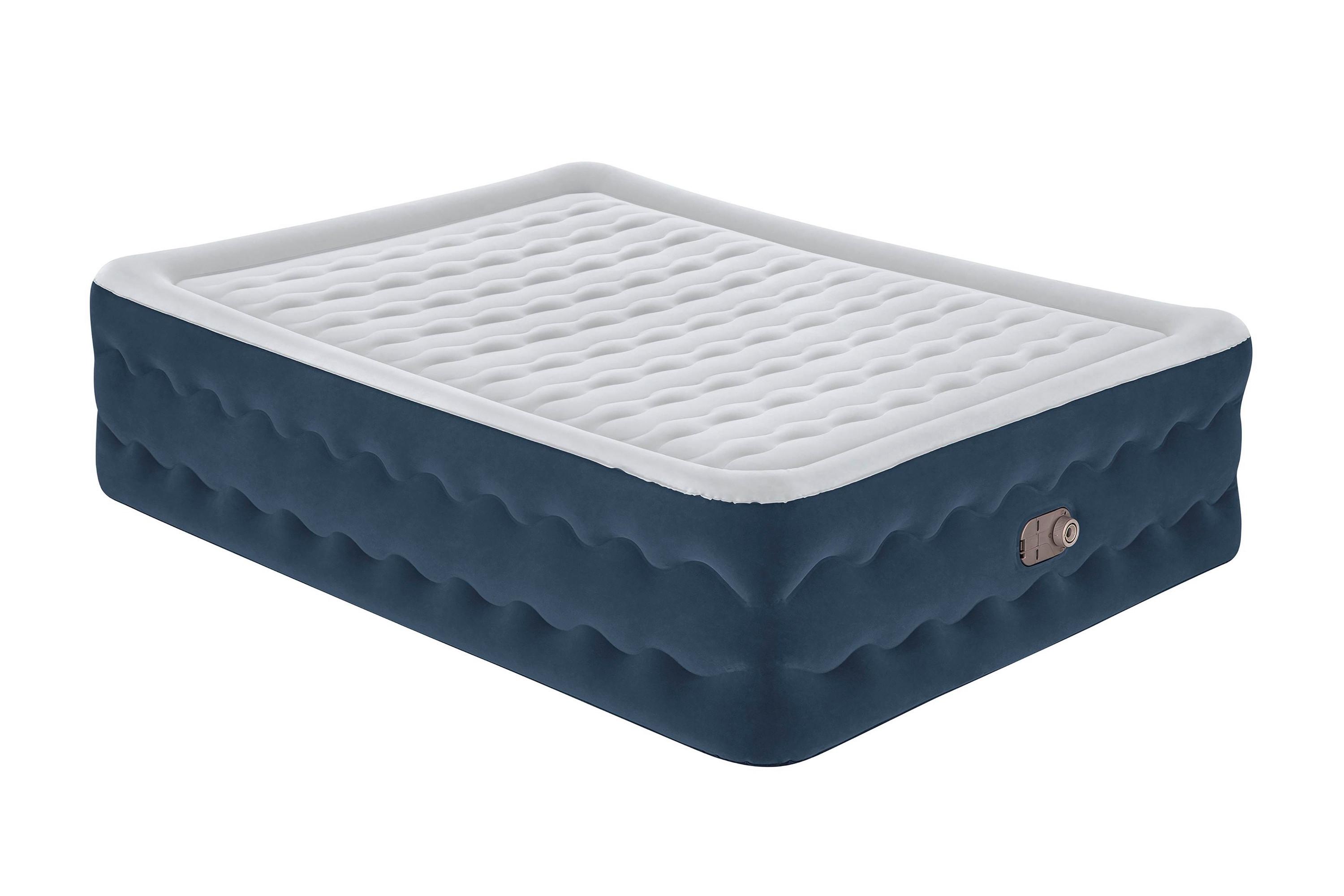 Luftbett Mathias 203x152x51 Cm Bis 300kg, Inkl. Pumpe - Dunkelblau/Grau, KONVENTIONELL, Kunststoff/Metall (203/152/51cm) - Bestway