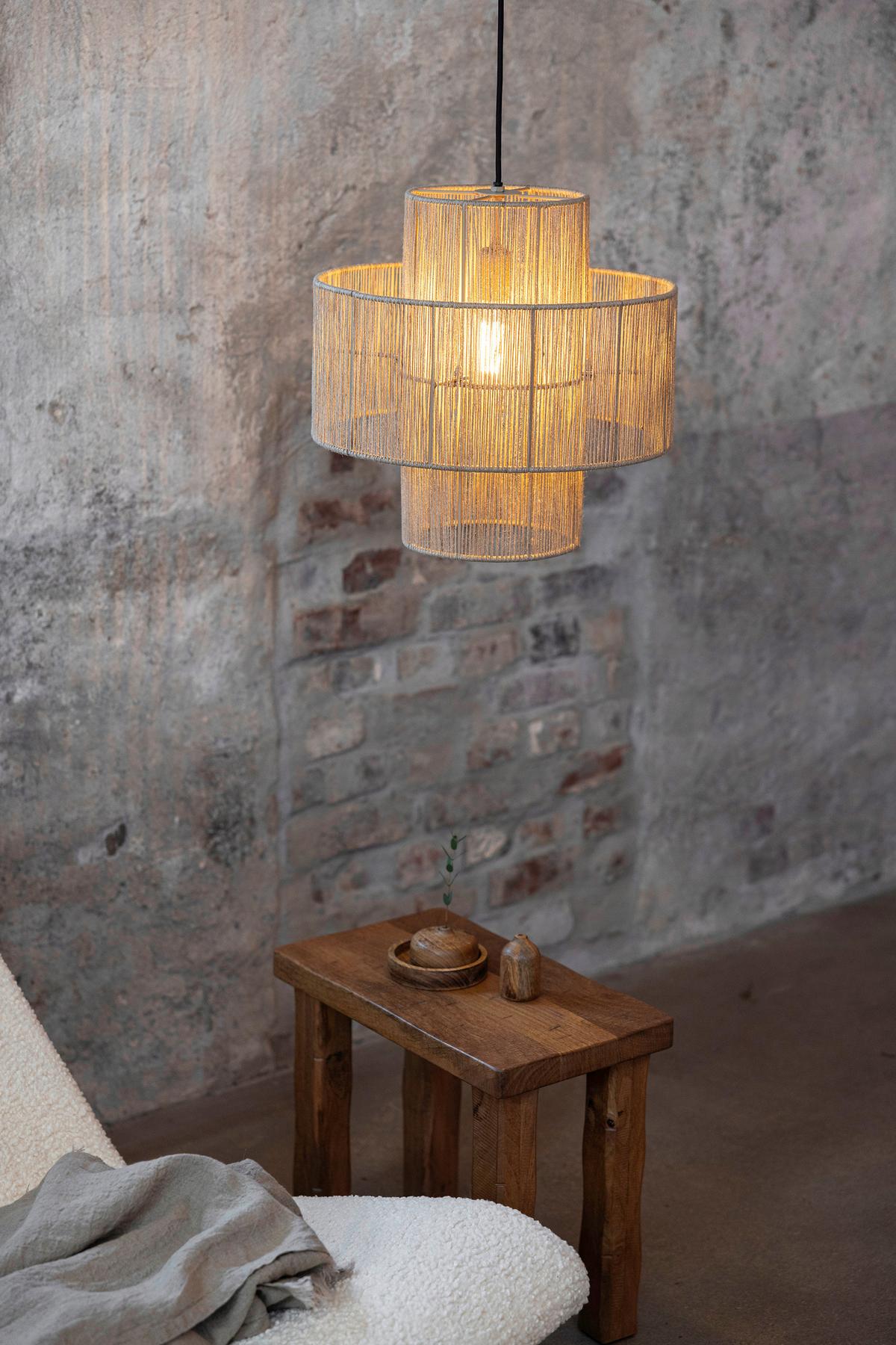 Pendelleuchte Memory-Funktion - Hellbraun/Naturfarben, Basics, Naturmaterialien (40/41/40cm) - Markslöjd