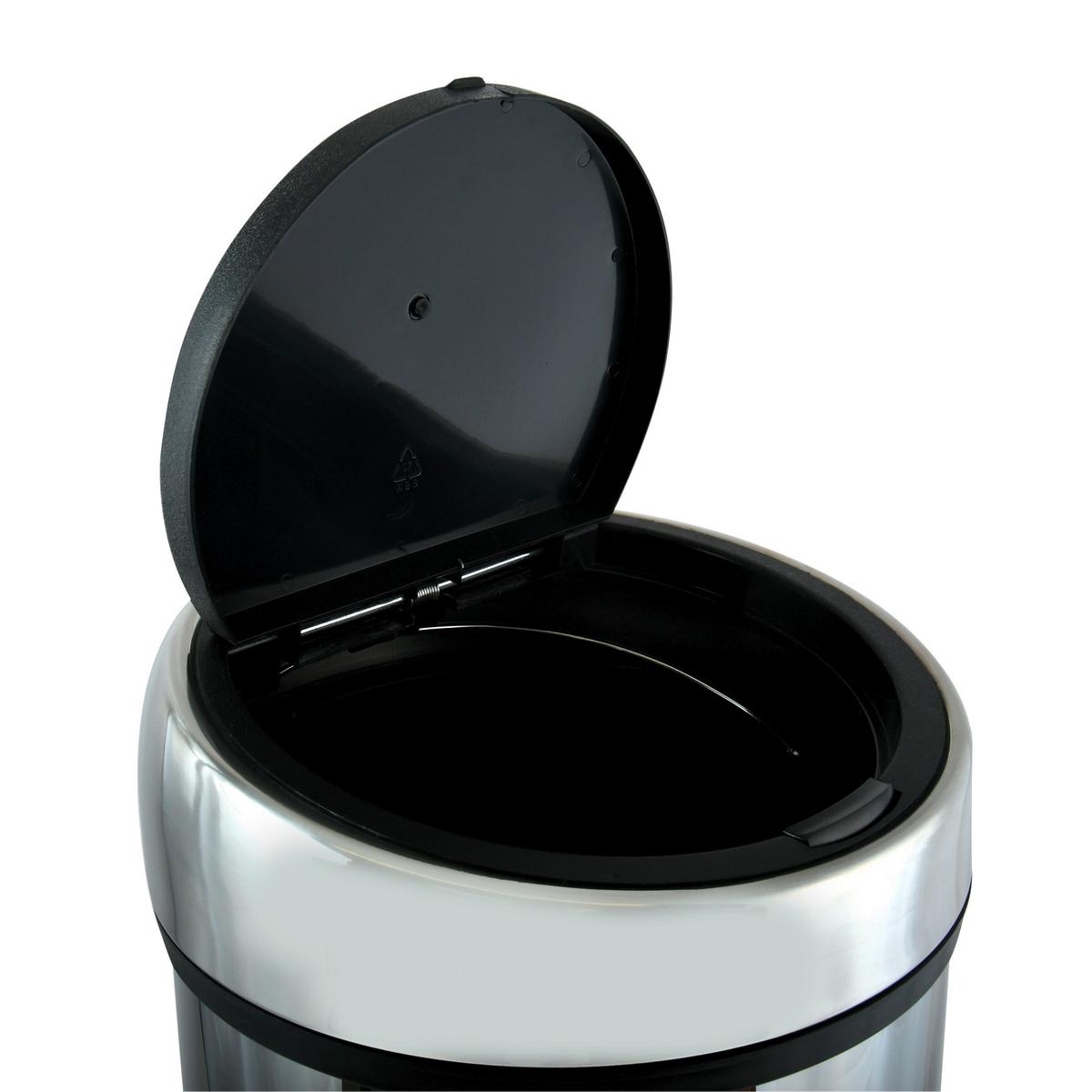 Abfalleimer Metall30l - Silberfarben/Schwarz, Basics, Metall (35cm) - Spirella