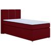 Boxspringbett Mit Topper 90x200 Malta - Chromfarben/Rot, Basics, Holzwerkstoff/Textil (90/200cm) - P & B