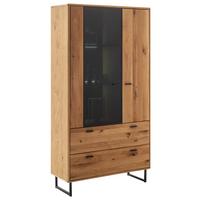 Vitrine Arezzo Wildeiche/Anthrazit B: 100 cm - Wildeiche/Anthrazit, Design, Glas/Holz (100/186/37cm) - MID.YOU