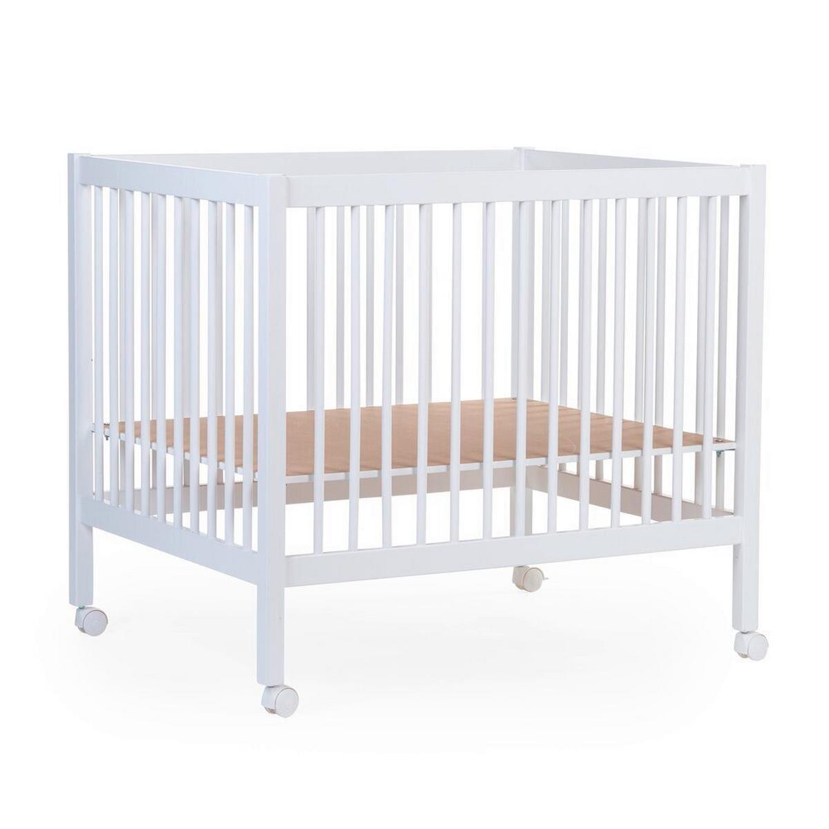 Laufgitter Höhenverstellbar Weiß, Inkl. Räder, L: 98 Cm - Weiß, KONVENTIONELL, Holz/Kunststoff (98/78/82cm) - Childhome