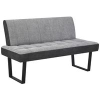 Sitzbank Pag - Hellgrau/Schwarz, KONVENTIONELL, Textil/Metall (140/86/70cm) - MID.YOU